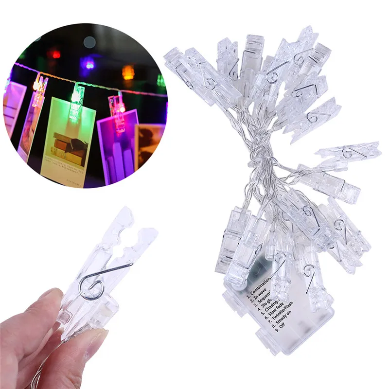 Girlianda Priedai Styginių Lighs LED Pasakų Granules, 50pcs Krepšys-Plastikinis Clothespins ir Vyšnių Žiedų Žiedai