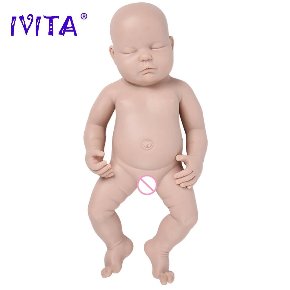 IVITA Karšto Pardavimo Silikono Reborn Baby Doll Unpainted Nebaigtų Minkštos Lėlės Gyvas Naujagimis Kūdikis 