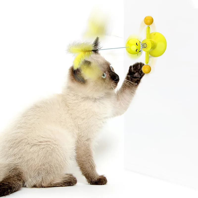 Verpimo Katė Žaislas Ratas, Funny Cat Kamuolys Plunksnų Stick Pet Žaislas 360 Laipsnių Laisvai Besisukantis Kačių Klubo Pritraukti Katės Susidomėjimą