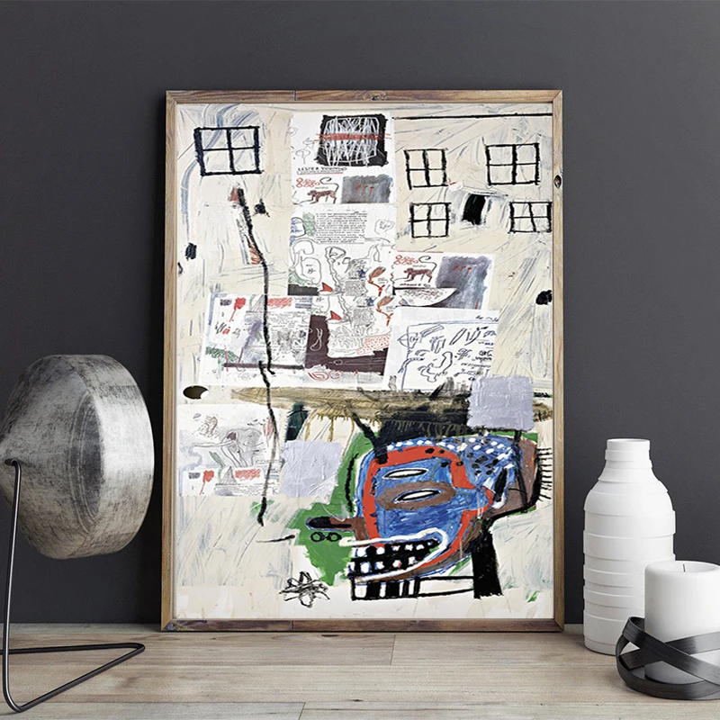 Basquiat Viršyta Drobės Tapybos Sienos Menas Spausdinti Plakato Nuotrauką Dekoratyvinis Dažymas Kambarį Namo Apdaila