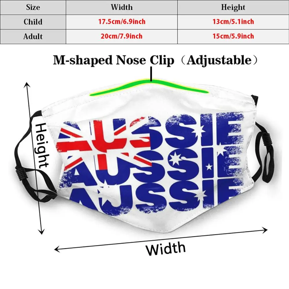 Australijos Australijos Australijos Australijos Vėliava Nelaimę Juokinga Spausdinti Daugkartinio Naudojimo Kd2.5 Filtras Veido Kaukė Australijos Australijos Australijos Oi Oi