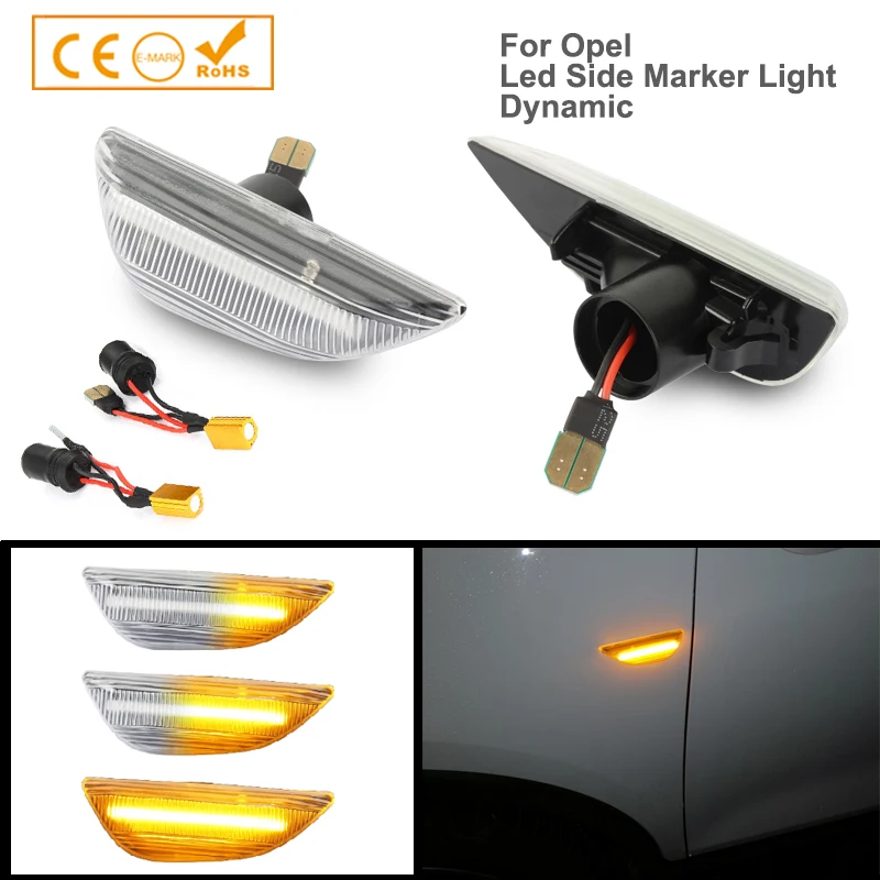 2x Led Dinaminis Šoniniai Gabaritiniai Posūkio Signalo Lemputė Eilės Indikatorių Lempa Opel Mokka X 