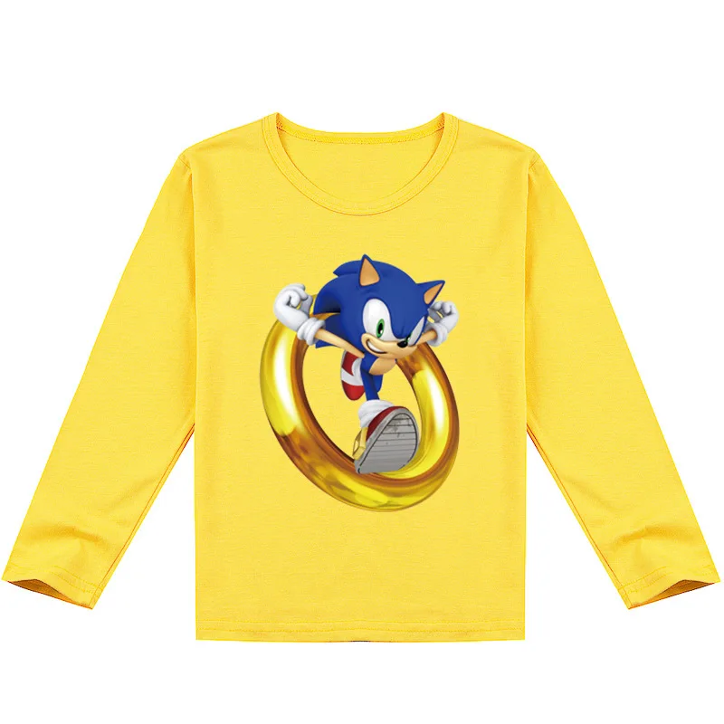 2-16Years Vaikų Sonic The Hedgehog Marškinėliai Vaikams Laisvalaikio Drabužių Bamblys Berniukų Marškinėliai Mergaitėms ilgomis Rankovėmis Viršūnes Juokinga Tees
