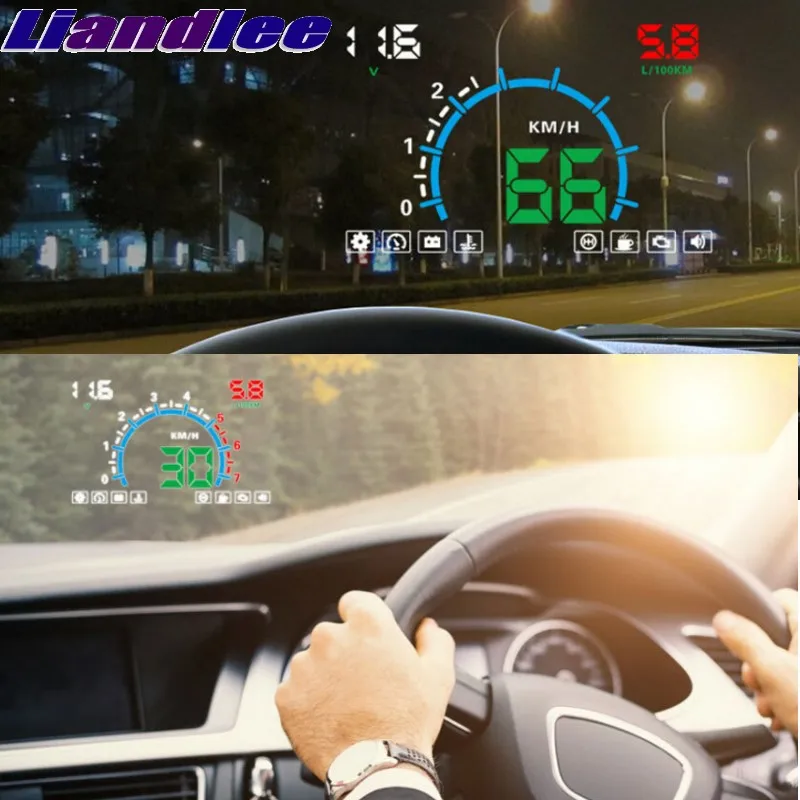 Liandlee HUD Mercedes Benz E MB W211 W212 W213 2002~2018 Skaitmeninis Spidometras OBD2 Head Up Display Didelis Stebėti Lenktynių HUD