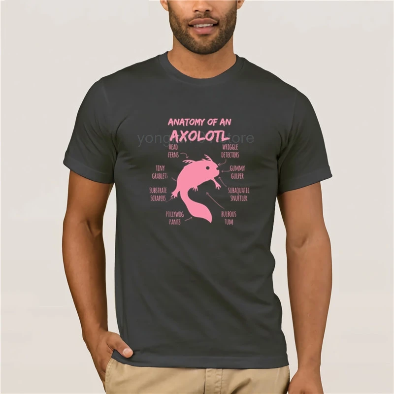 Vyrų Mados, Stiliaus Marškinėliai Anatomija Yra Aksolotlis Marškinėliai Salamandros Dovanų Medvilnė
