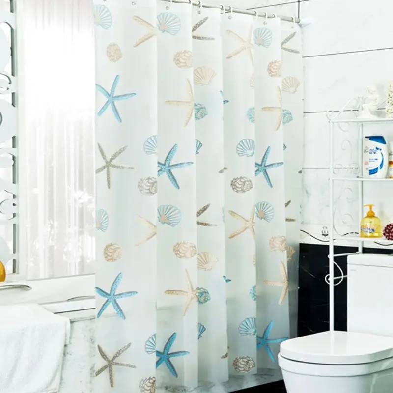 Pajūrio Šviežias Stiliaus PEVA Moderni Dušo Užuolaidos Mielas Spalvingas Žvaigždė Seashell Moldproof Vandeniui Pertvara, Vonios kambarys Produktas