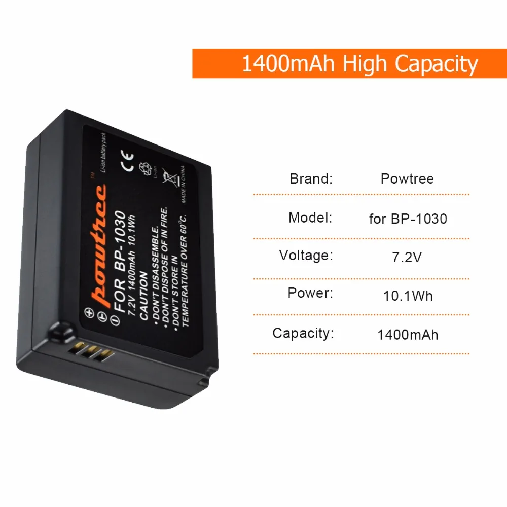 2Packs BP1030 Li-ion Baterijos 7.4 V 1030mAh+1Port Baterijų kroviklis su LED SAMSUNG NX200 NX210 NX1000