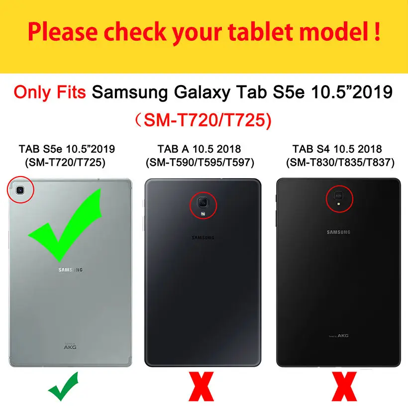Case For Samsung galaxy tab S5e 10.5 2019 SM-T720 SM-T725 T720 Padengti Funda Tablet Daugiafunkcį Kortelės Apversti Stovėti Shell 