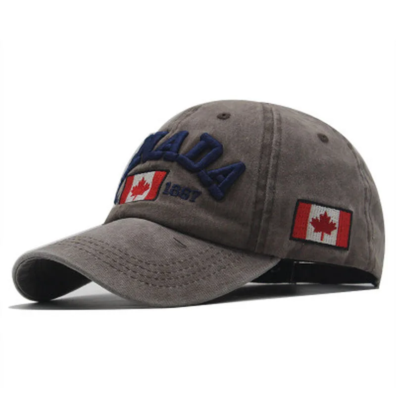 Beisbolo Kepurės vyrams, moterims, lauko sporto skrybėlės Kanados Vėliava embriodery reguliuojama medvilnės snapback kepurės žiemą, rudenį, juoda Vyrų Kepurės