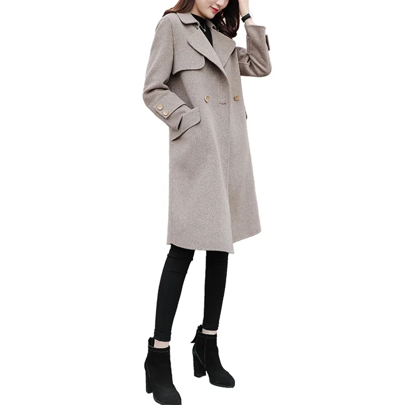 Stabdžių sezono metu atstumas 2020 naujų korėjos prarasti vilnoniai paltai Mergaitėms ilgai skyriuje populiarus Hepburn Vėjo vilnonis kailis žiemą