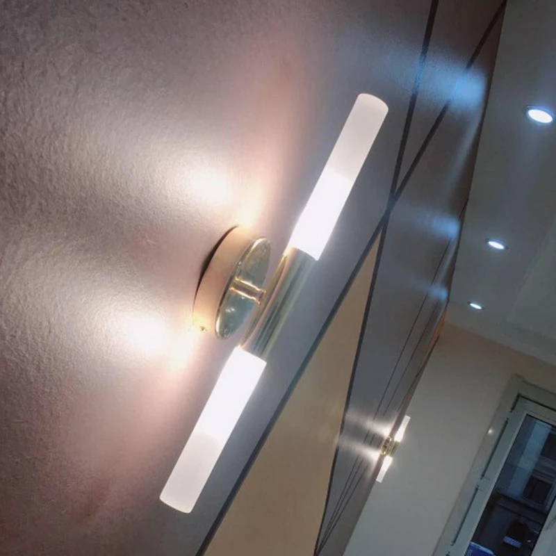 Šiuolaikinės metalo vamzdis vamzdis aukštyn žemyn LED sienos lempos šviesos sconce Miegamasis fojė vandentiekis kambarį tualetas, vonios sienelės šviesos lempos LED
