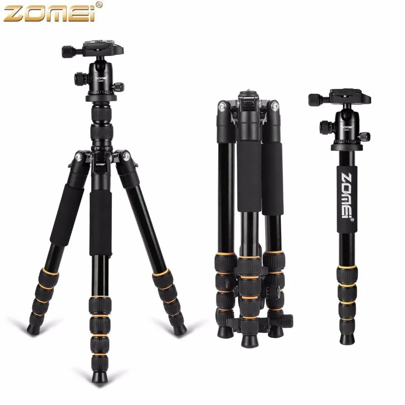 ZOMEI Q666 Nešiojamų Profesinės Lengvas Trikojis Su Twist Lock Kojų Kamuolį Galva Kelionės Canon Nikon DSLR Fotoaparatas