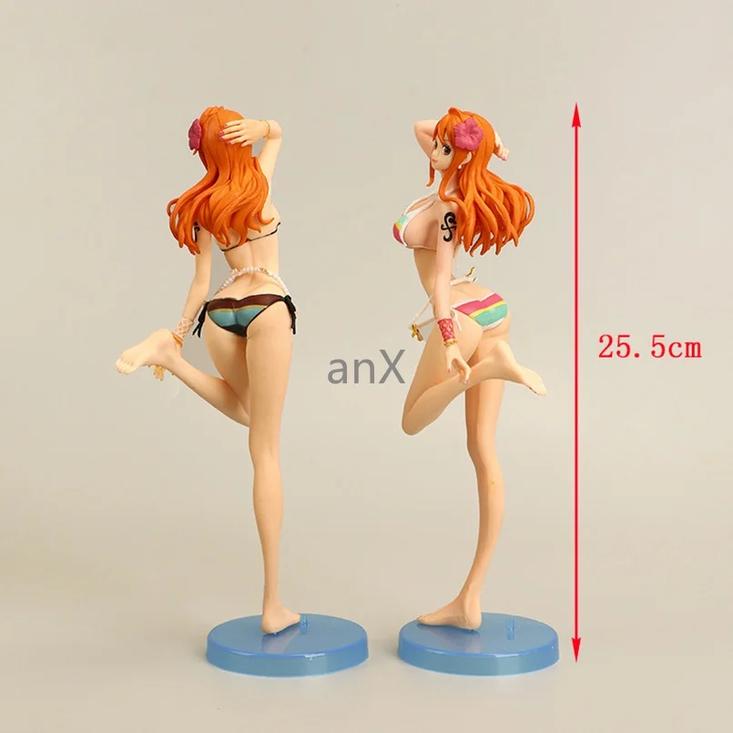 25cm anime one piece Nami maudymosi kostiumėlį sėdi PVC veiksmų skaičius, žaislai anime mėlyna Balta seksuali mergina maudymosi kostiumėlį Nami kolekcionuojamos lėlės, žaislai