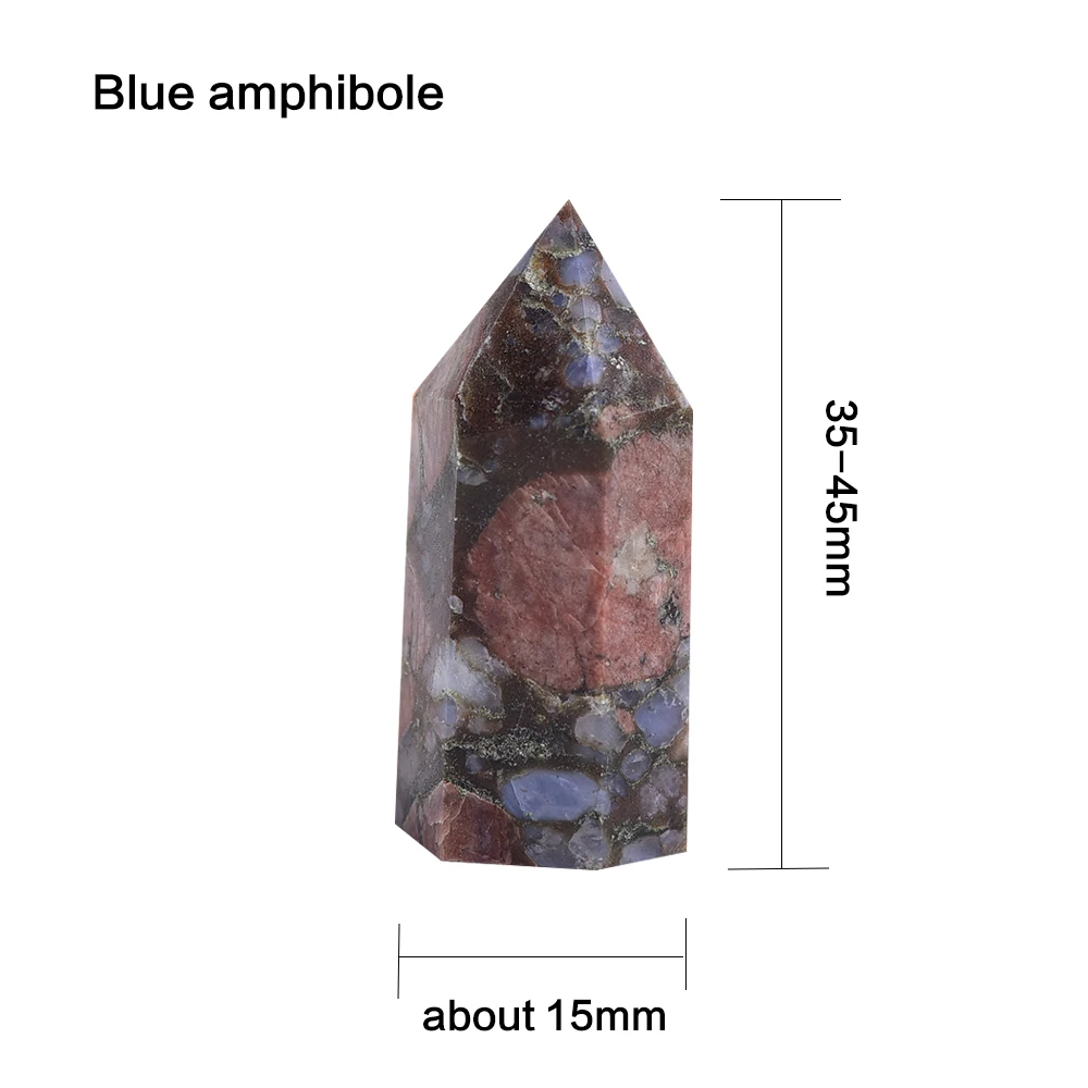 1PC Gamtos mėlyna amfibolo kristalų taškas Energijos Skiltyje Obeliskas Labai ypatinga