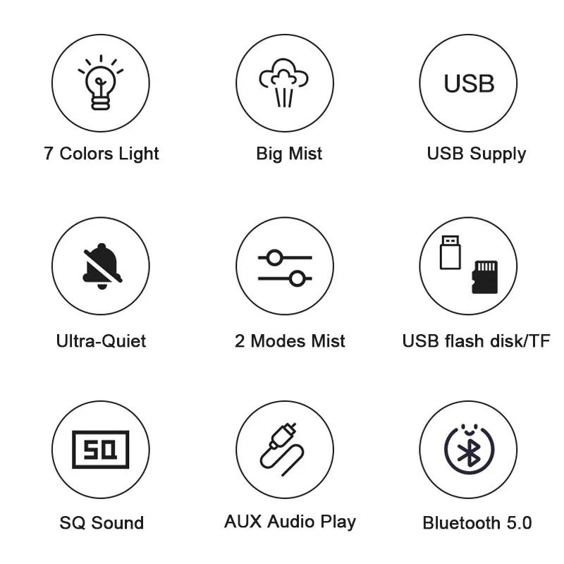Naujų Automobilių Oro Drėkintuvas Bluetooth 5.0 KV. MP3 Aromaterapinis Difuzorius Ultragarso eterinio Aliejaus Aromato Difuzorius su LED Šviesos Naktį