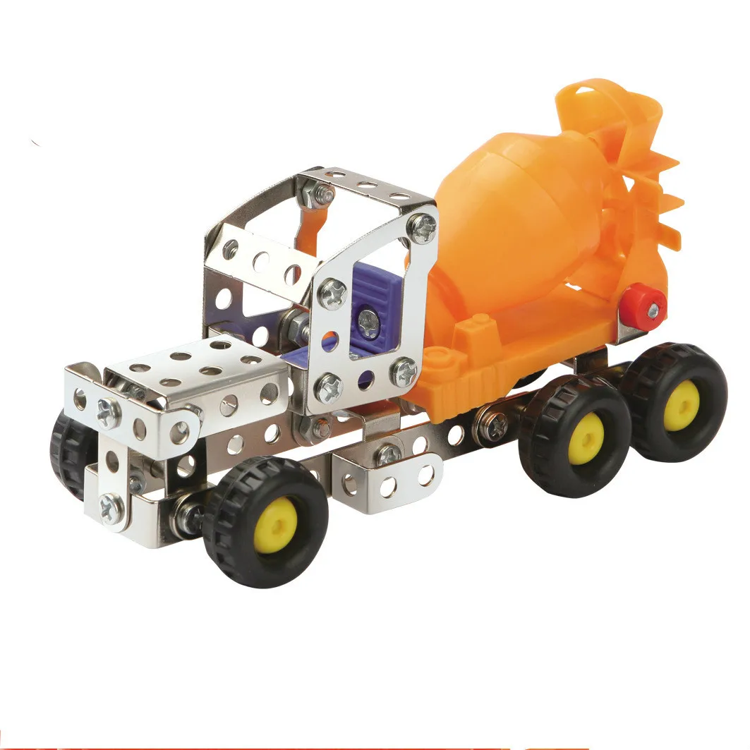 Mini Metalo Surinkimo Ir Išardymo Vaikų Nušvitimą Žaislas Lydinio Inžinerijos Transporto Priemonių Serijos Modelio Kūrimo Bloką