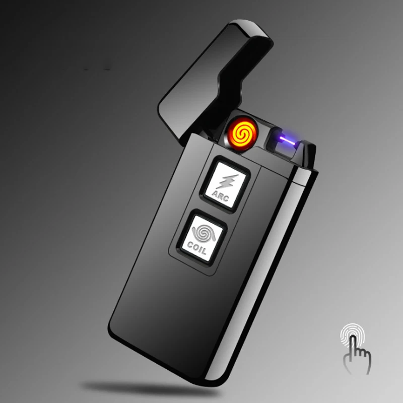 Elektroninių Plazmos Lengvesni Dalykėlių Vyrų USB Įkrovimo Žiebtuvėliai Protingas Indukcijos Lanko Volframo Turbo Kūrybos Dvejopo naudojimo