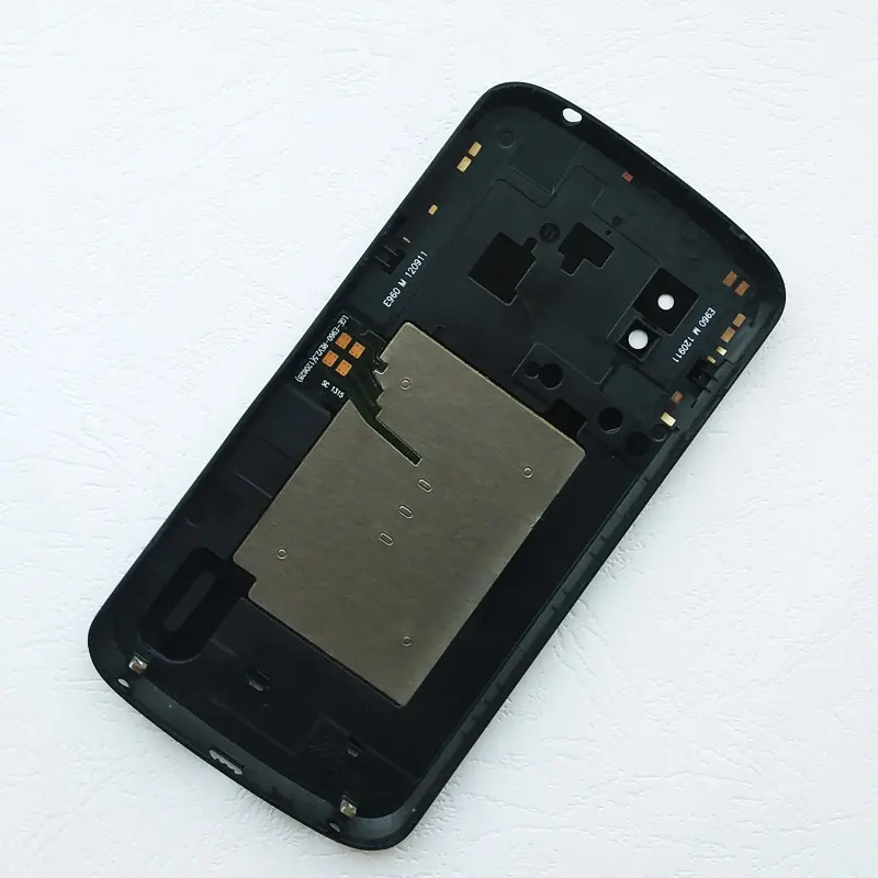 BINYEAE Stiklo Baterijos Dangtelis LG Google Nexus 4 E960 Galiniai Būsto Atgal Atvejis Su NFC Antena + Fotoaparato Objektyvą