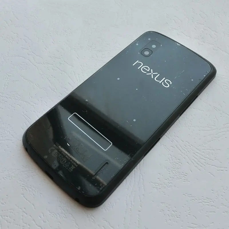 BINYEAE Stiklo Baterijos Dangtelis LG Google Nexus 4 E960 Galiniai Būsto Atgal Atvejis Su NFC Antena + Fotoaparato Objektyvą