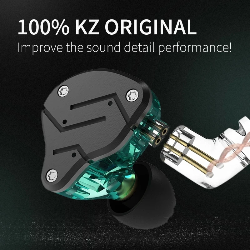 Kz zsn 1ba + 1dd pesado baixo comutativo cabo fone de ouvido alta fidelidade quad core controlado música movimento zst x bluedio