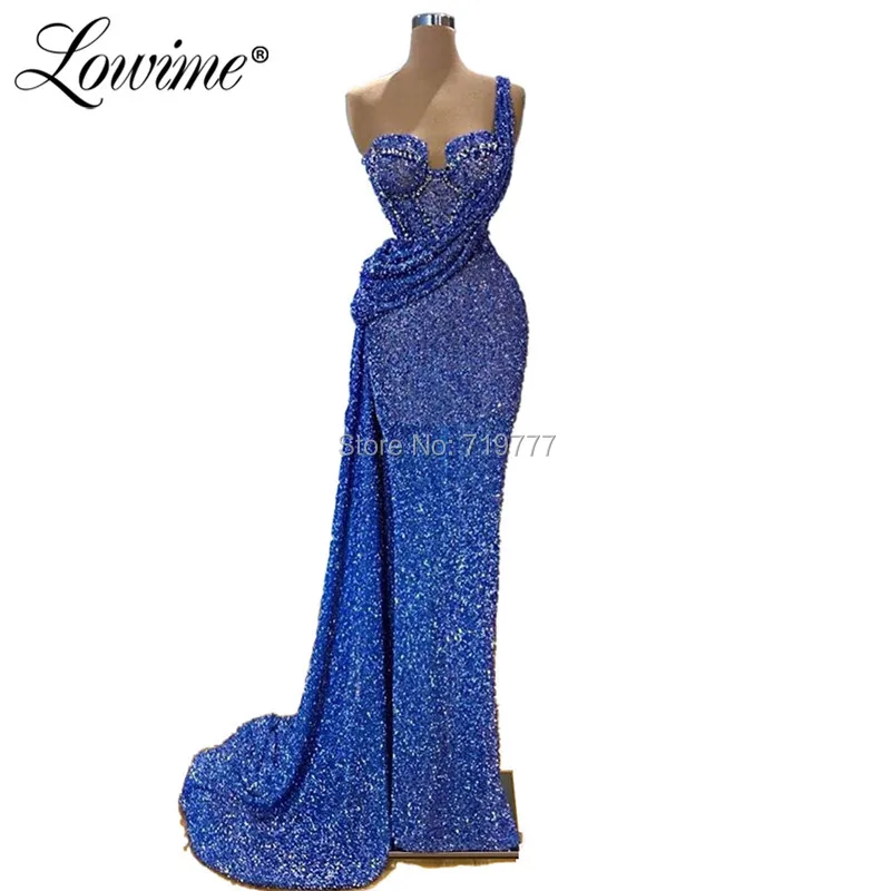 Mėlynos Spalvos Karoliukai Šalis Suknelė Spalvingas Garsenybių Suknelės 2020 Undinė Oficialų Dubajus Vakare Gown Duobute Prom Dresses Chalatas De Soriee