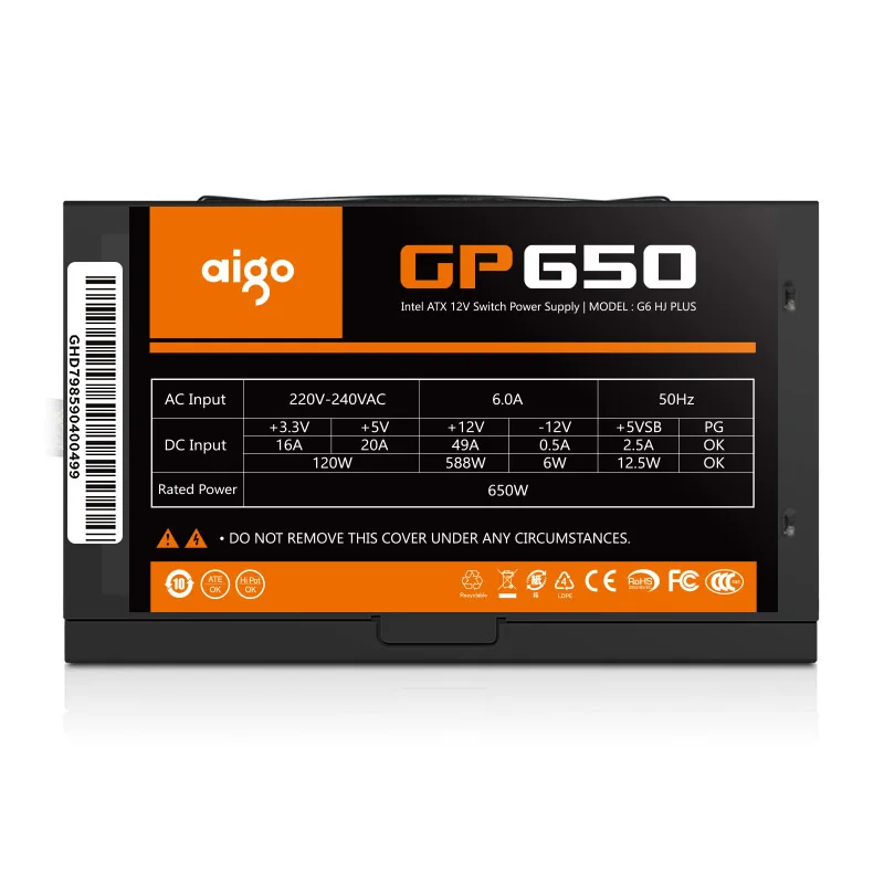 Aigo gp650 max 850W Desktop Maitinimo šaltinis PSU PFC Silent Fan ATX 24pin 12V 80PLUS bronze PC Kompiuteris SATA Žaidimų PC Maitinimo
