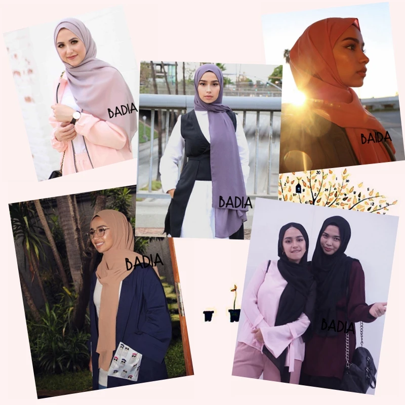 10vnt/daug aukštos kokybės moterų, musulmonų šifono skara islamo georgette skaros, šalikai, šaliai, kaklaskarės apdangalai, ilgas apsiaustas kietas paprasto šifono hijabs