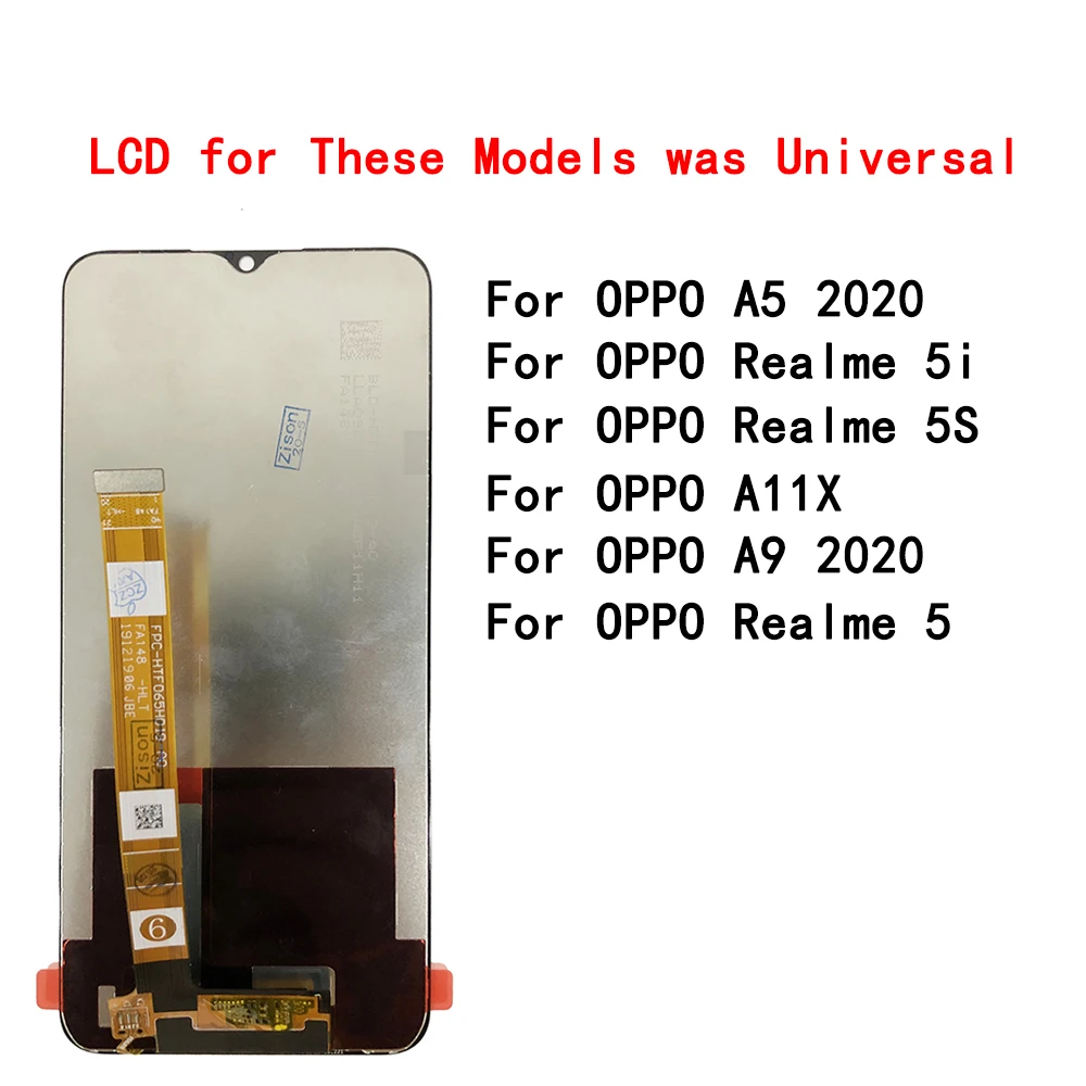 LCD KOLEGA A11x / A9 2020 M / Realme 5 5i 5S / A5 2020 Realme5 LCD ekranas lietimui ekranas digiziter jutiklis asamblėjos lcd