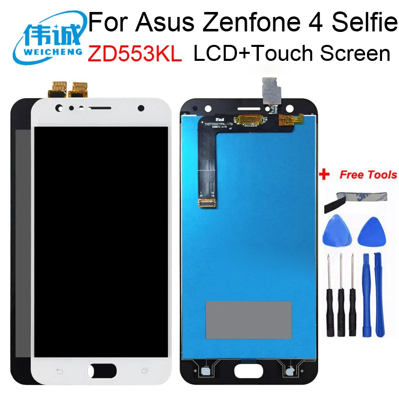 Už Asus Zenfone 4 Selfie ZD553KL X00LD skystųjų KRISTALŲ Jutiklinis Ekranas skaitmeninis keitiklis Asamblėjos Atsarginės Dalys+Įrankių, Skirtų ASUS ZD553KL