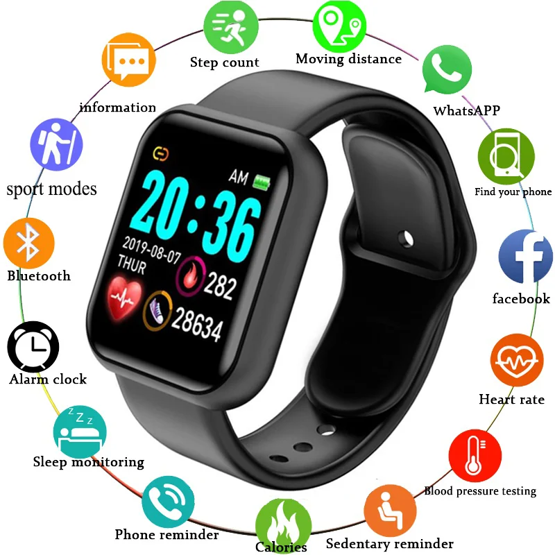 Sporto Smart Žiūrėti 2020 M. Vyrai Moterys Smartwatch Fitness Tracker Vandeniui, Skaitmeninių Laikrodžių Širdies Ritmo Monitorius Pedometer Laikrodis