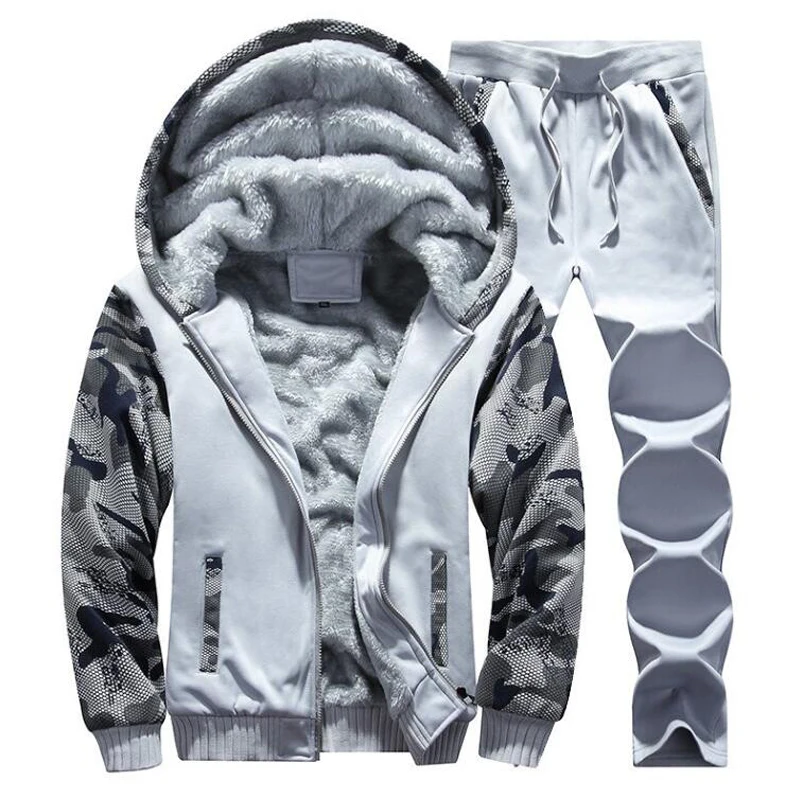 Žiemą Vyrai Šiltas Nustatyti Vilnos Hoodies Vyrų Tracksuit Prekės Tirštėti Drabužių Hoodie + Pants Mens Kostiumai Vyrų Drabužių Streetwear