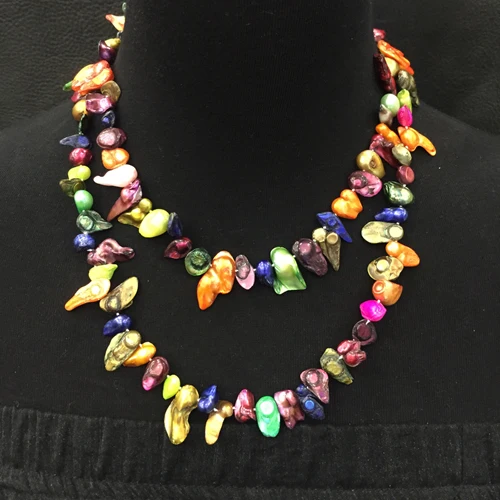 Rankomis rišti 100cm ilgio gamtos egzotinių spalvinga baroko perlas karoliai megztinis grandinės bižuterijos