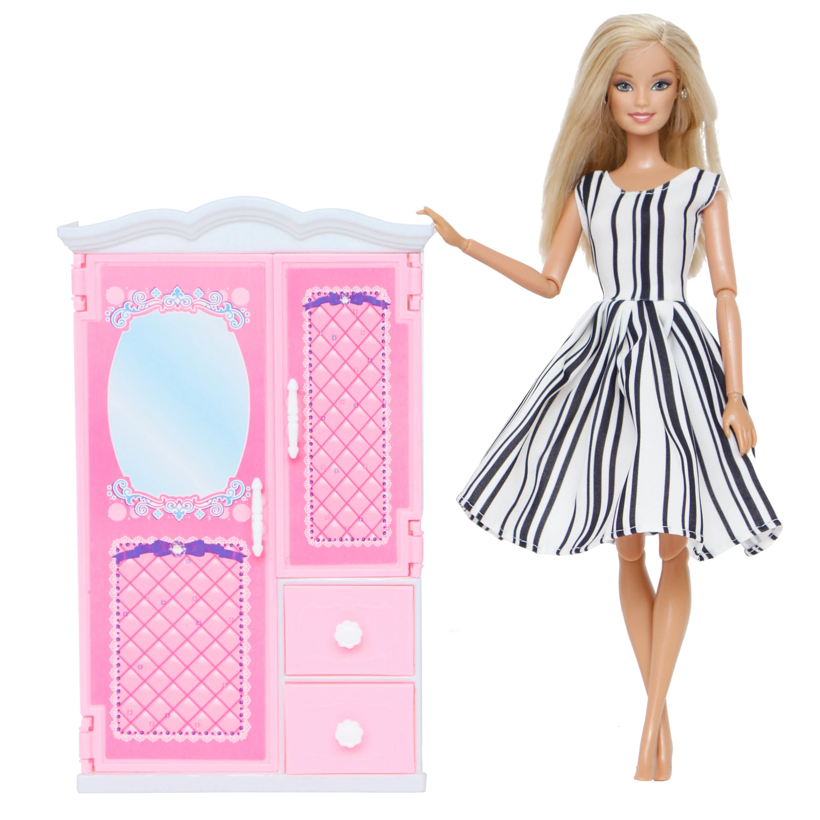 1 Vnt. Aukštos Kokybės Lėlės drabužių Spinta Rožinė Mielas Plastiko Drabužius Miegamasis Mini Baldų Barbie Lėlės Priedai Vaikams, Žaislai