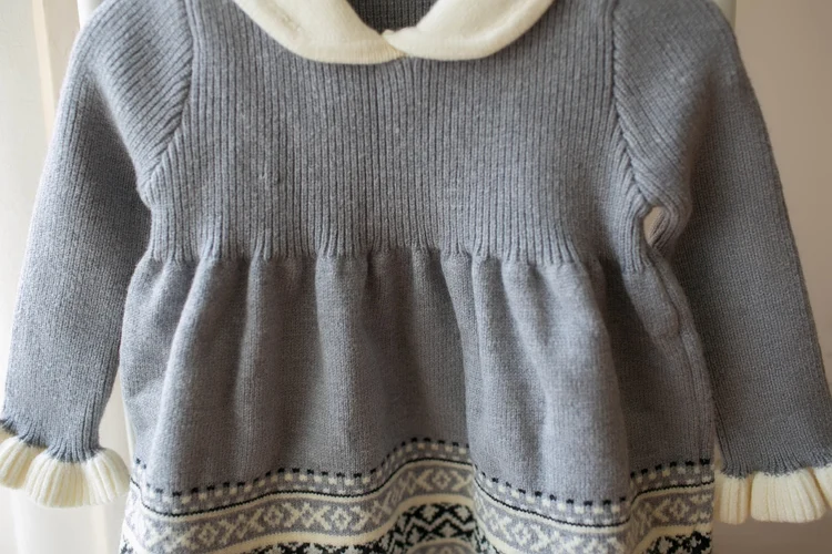 Merginos Medvilnės Megztinis Suknelė 2019 m. rudenį, žiemą vaikams, Vaikiška kūdikių drabužiai girl Vaikams Kalėdų princesė Suknelės viršutinių drabužių siuvimas