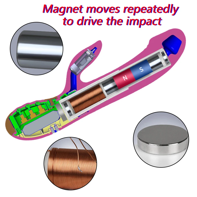 Magnetinio Impulso Automatinė Veržlus Vibratorius Moterims Šildymo Teleskopinis Dildo Masturbacija G-spot Klitorio Stimuliacijos Sekso Žaislas