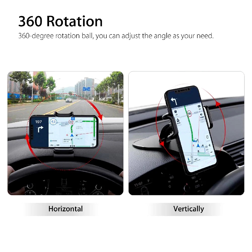 Automobilio, mobiliojo Telefono Laikiklis prietaisų Skydelio laikiklio pagrindą Stovėti 360 Sukimosi Universalus GPS Ekranas-Laikiklis, Skirtas 