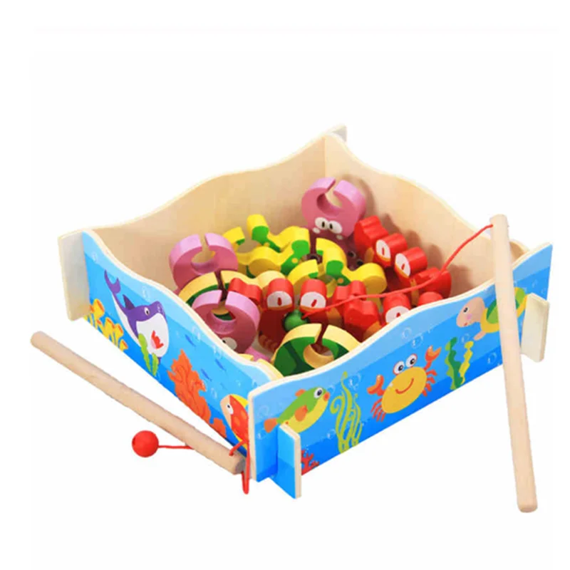 Vaikai Montessori Ankstyvojo Ugdymo Stereo Žvejybos Žaidimas, Mediniai Žaislai Mediniai Žaislai Vaikams, Kūdikių Dovanų Statybos Blokas
