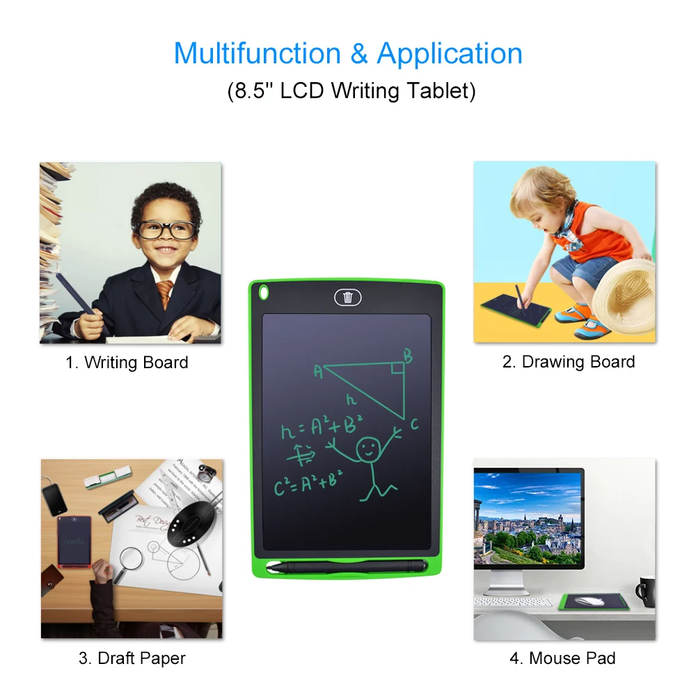 8.5 Colių LCD Smart Vertus-Raštu Tabletė Elektroninę Užrašinę Vaikų Piešimo Grafika Rašysenos Valdybos Švietimo Žaislas Mygtuką Baterijos