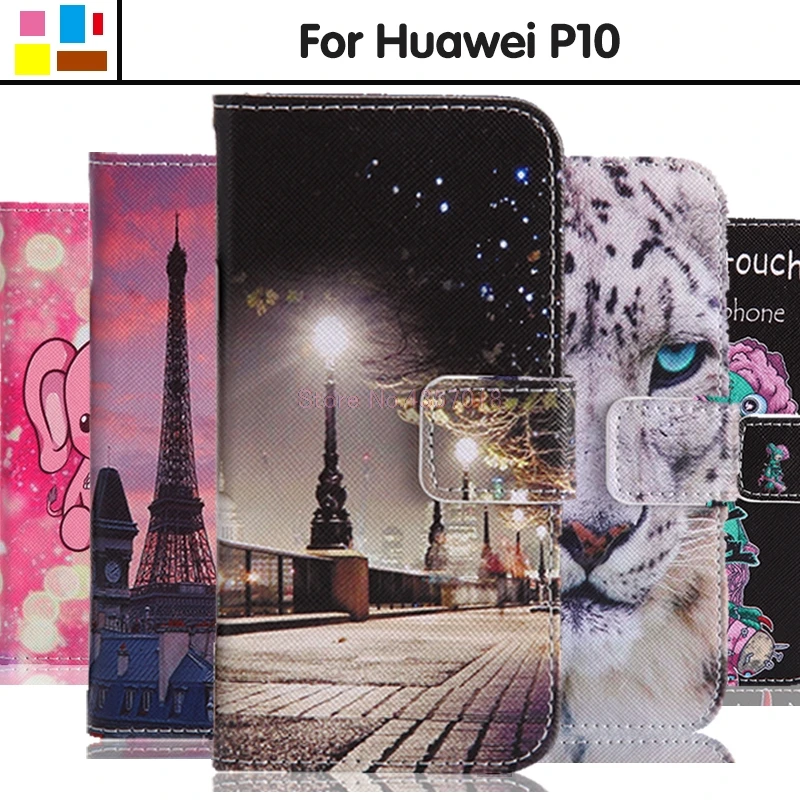 Piniginės Telefoną Atveju Huawei P10 Atveju Animacinių filmų Stendas Kortelės PU Knygos Vartymas Odos Padengti Huawei P10 p 10 VTR L09 29 AL00 Apima
