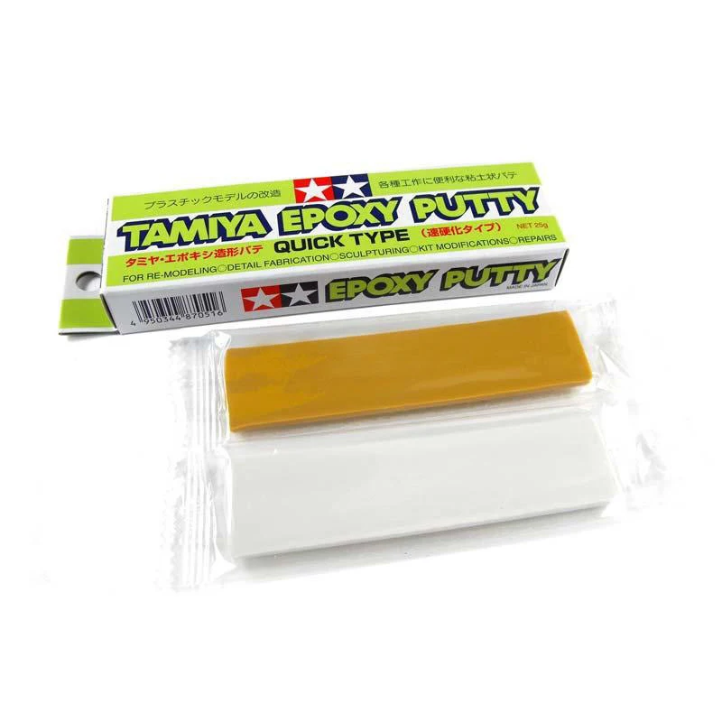 Tamiya 87051 Quick Dry Tipas AB/Epoksidinis Glaistas 25g Modelis Amatų Įrankiai, Greitai Džiūstantis PLUNKSNŲ