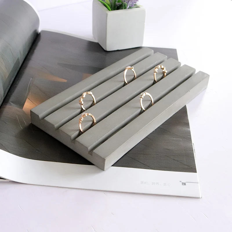 Cemento plokštelės pelėsių papuošalų laikymo dėklas Dizaino silikono formos, betono gipso krovos skardos juostele Rankų pelėsių