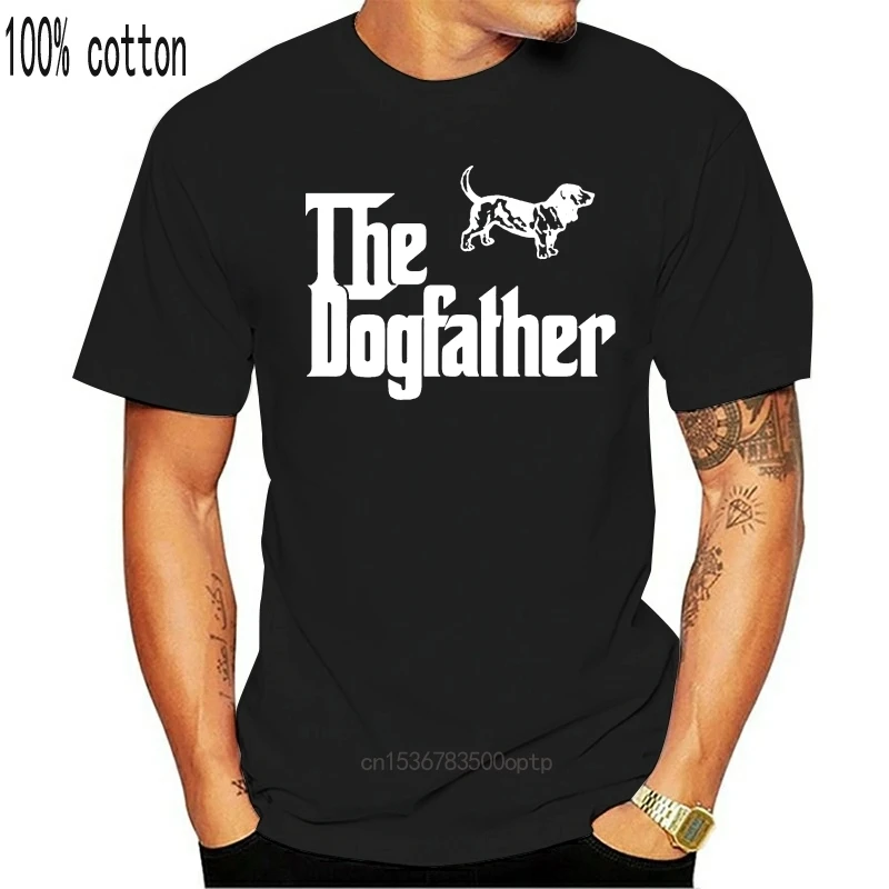 Basset Hound Užsakymą Šunų Veislės Dogfather Black Marškinėliai