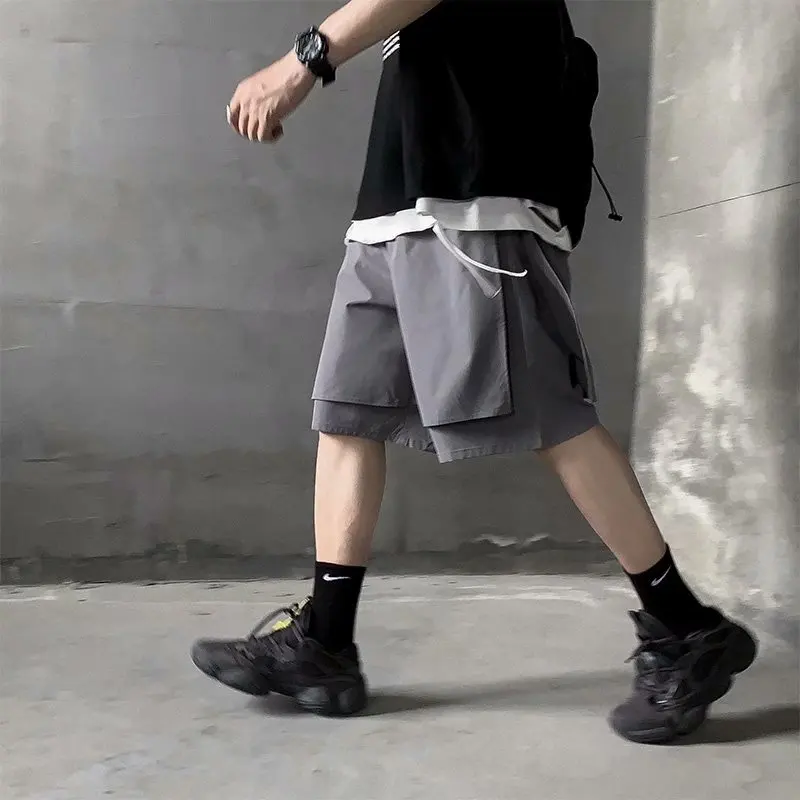 BXyichen 2020 originalus funkcinės įrankių šortai vyriški banga prekės atsitiktinis penkių taškų kelnes korėjos versiją madinga laisvas kelnes