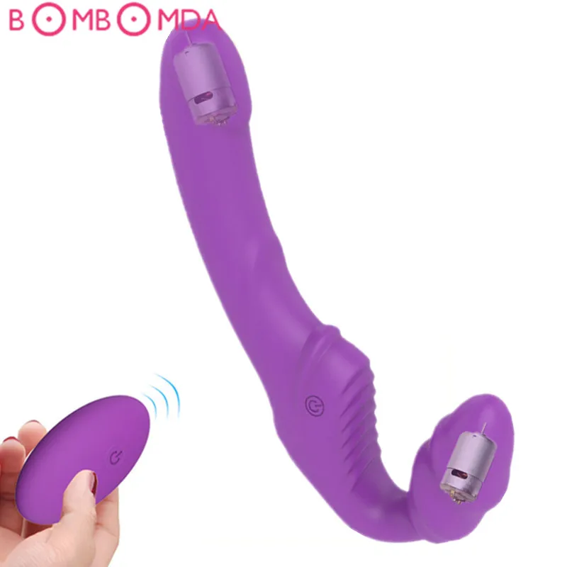 Stebėjimo Strapon Dildo Vibratorius Poroms Moterims Dviguba Vibracija G Spot Suaugusiųjų Sekso Žaislas, skirtas Lesbiečių Nuotolinio Valdymo pultas USB Vibratorius