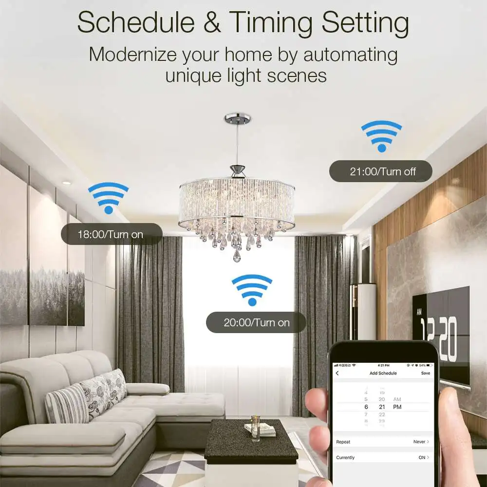 BlitzWolf Smart Wifi LED Lemputės, Lempos, 3000K+RGB APP Nuotolinio Valdymo Balsu Belaidžio LED Lemputės Darbo su 