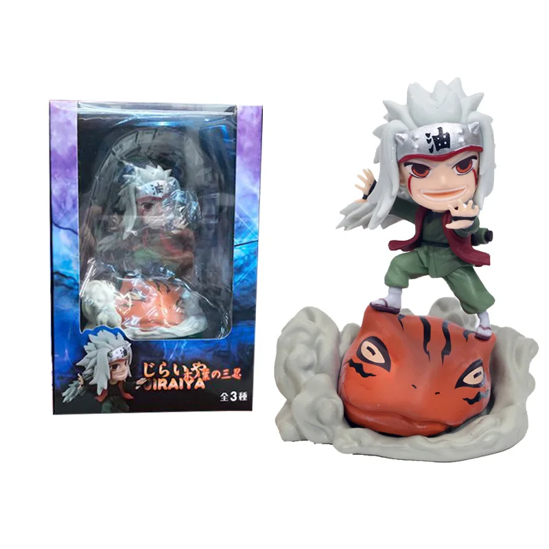10CM Anime Naruto Jiraiya Orochimaru Tsunade Pav PVC Veiksmų Lėlės Brinquedos Figurals Surinkimo Dovana Naruto Shippuden Pav.