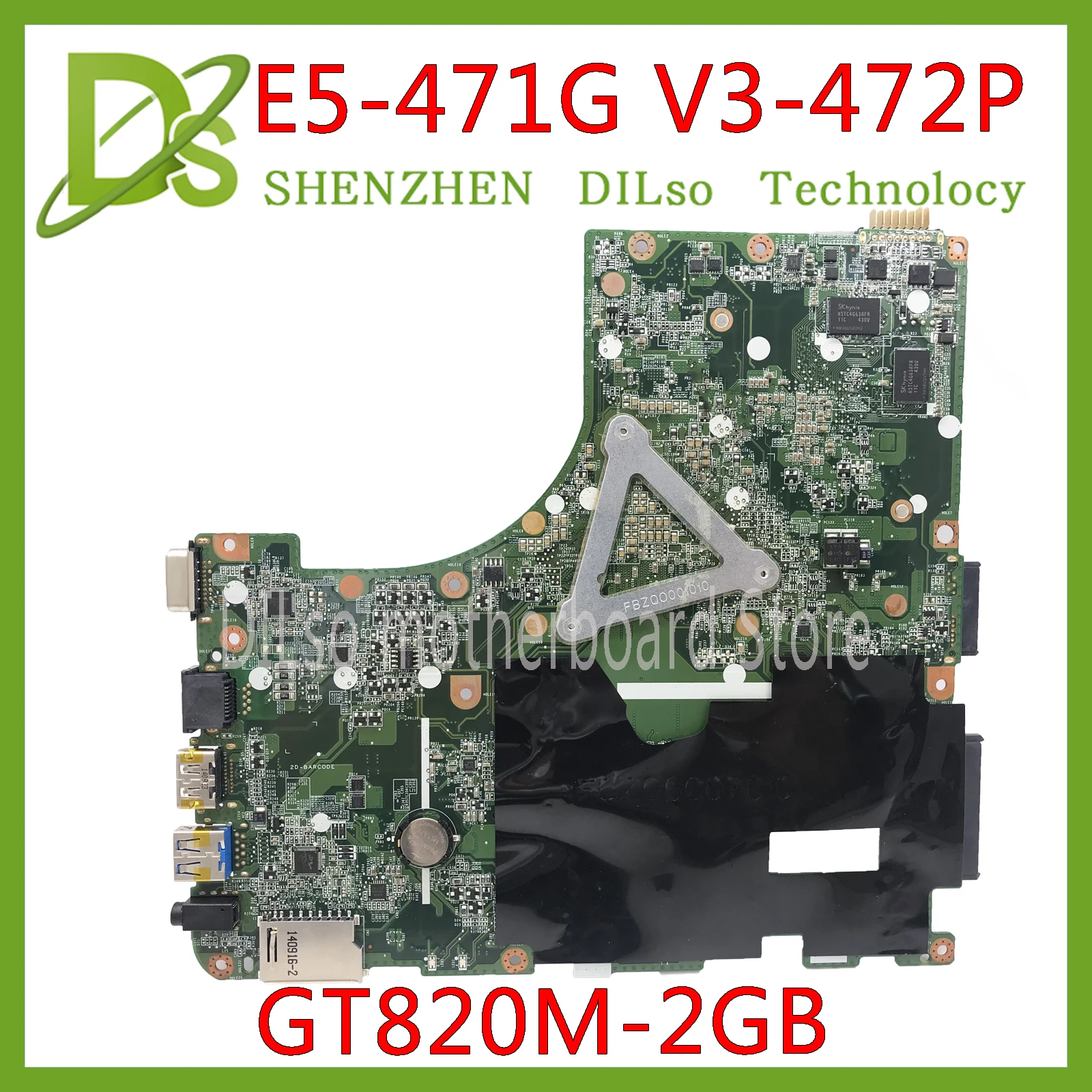 KEFU DA0ZQ0MB6E0 Acer aspire E5-471 E5-471G V3-472P Nešiojamas Plokštė I7-4510U CPU su GT820M GPU originalus Mainboard