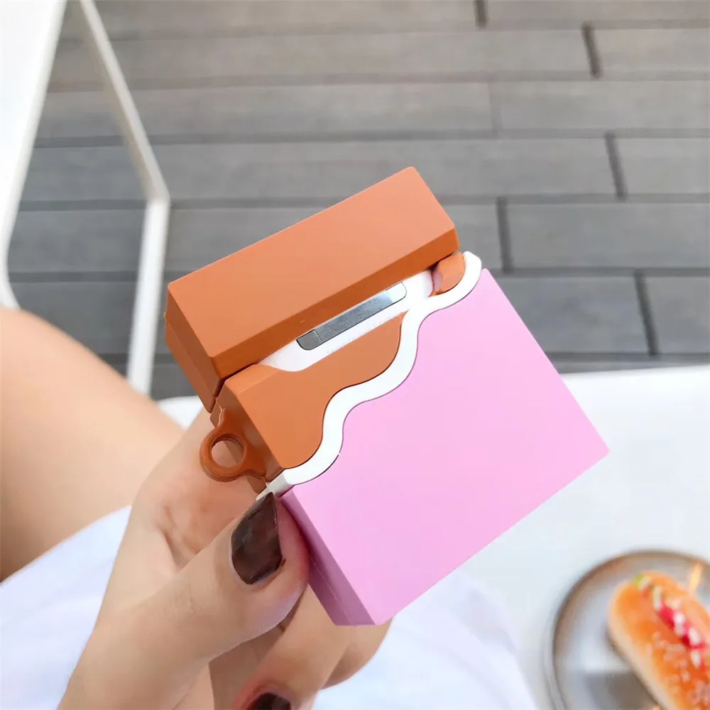 Naujas 3D šokolado saldainiai Silikono Ausinių Atveju AirPods2 1 Mielas Dėžutė minkštas Belaidžio 