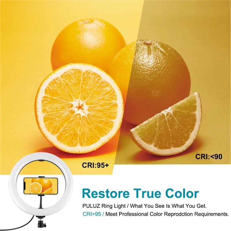 16 Spalvų RGB Žiedas Lempos 26cm LED Selfie Šviesos Žiedas su Trikoju Profesija Ringlight už TikTok 