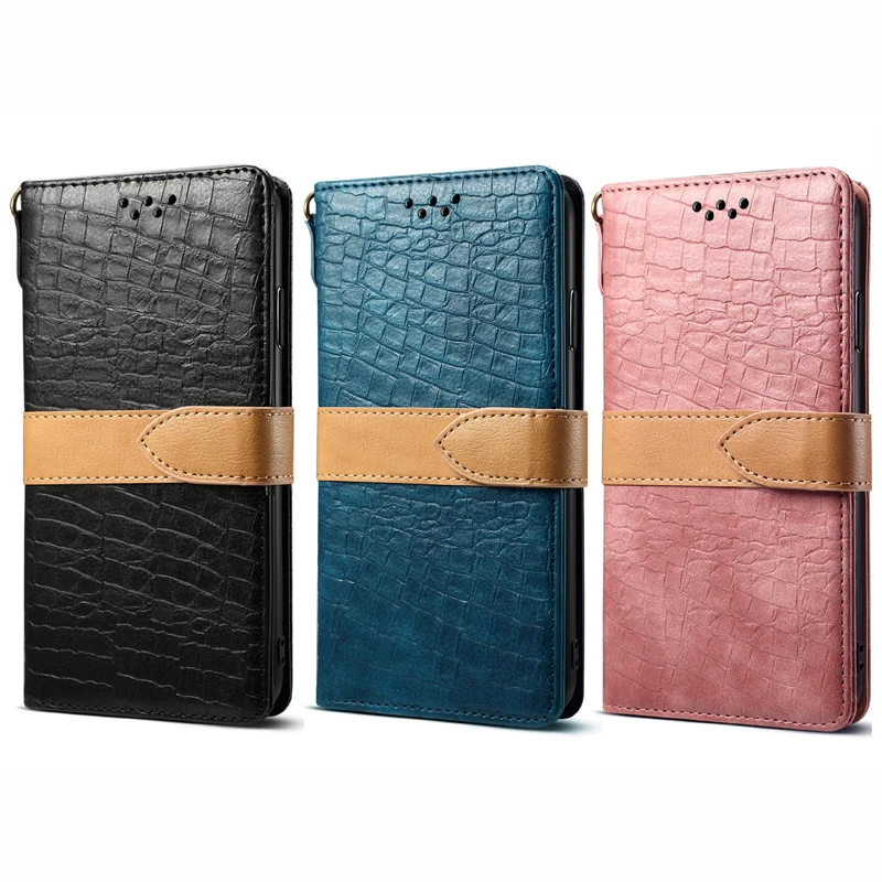 Krokodilo modelis PU odos apversti piniginės Fran-11P už iPhone7 8Plus X XR XS MAX 11Pro mobiliojo telefono maišelį su daug kortelių lizdai